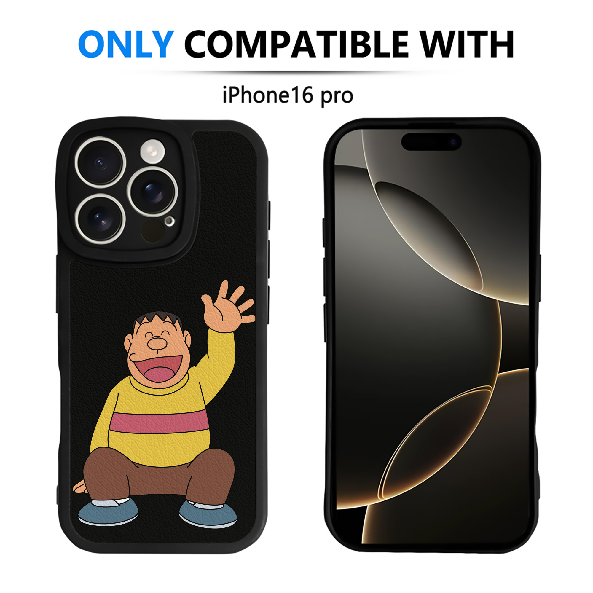 （画像用） ドラえもん 剛田武 Doraemon Gouta Takeshi 【iPhone 16シリーズ対応】シリコンスマホケース（レザー調） 材質：シリコン